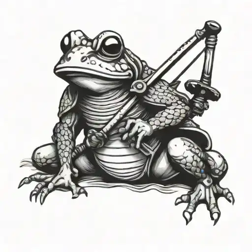 Samurai Frog tattoo design idea