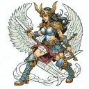 Valkyrie warrior tattoo design idea