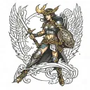 Valkyrie warrior tattoo design idea