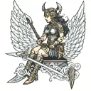 Valkyrie warrior tattoo design idea