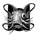 angler fish in the deep ocean tattoo design idea
