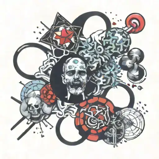 lsd molecules surrounding the world war 2 tattoo design idea