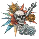 lsd molecules surrounding the world war 2 tattoo design idea