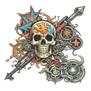 lsd molecules surrounding the world war 2 tattoo design idea