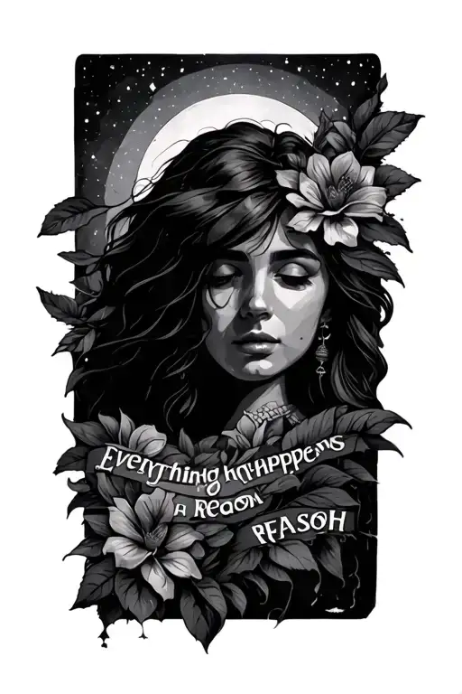 everything happens for a reason have faith tattoo design idea