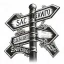 Street sign with sacramento tattoo design idea