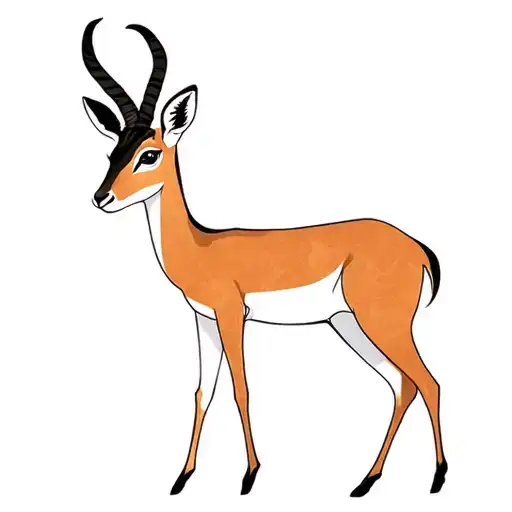 A small cute but also strong -looking female gazelle tattoo in a minimalist style tattoo design idea