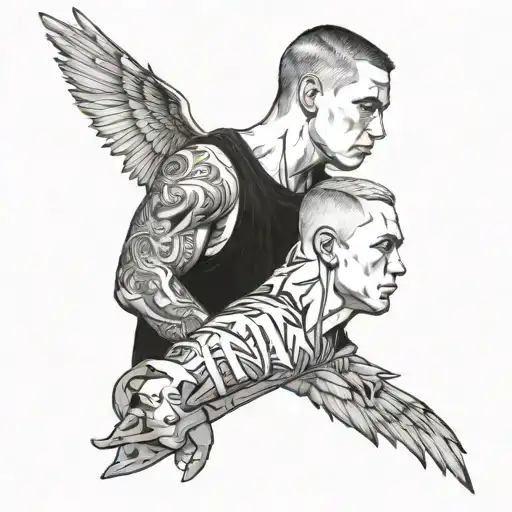 eminem and kr$na tattoo design idea
