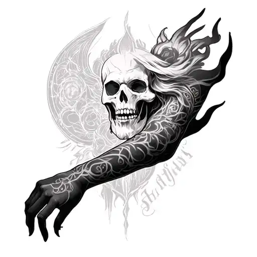 hell purgatory and paradise arm tattoo design idea