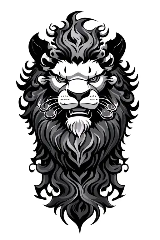 Chinese Lion tattoo design idea