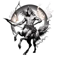 centaur archer with fire element tattoo design idea