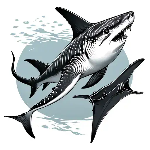 Whale Shark And Manta Ray tattoo design idea