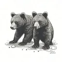2 bear cubs tattoo design idea
