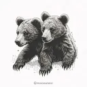 2 bear cubs tattoo design idea