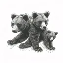 2 bear cubs tattoo design idea