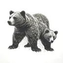 2 bear cubs tattoo design idea