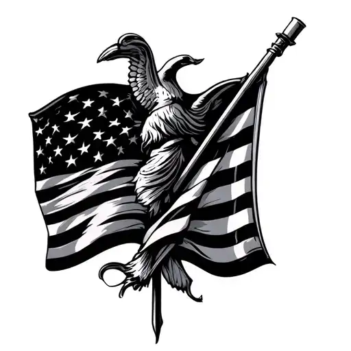1776 Flag tattoo design idea
