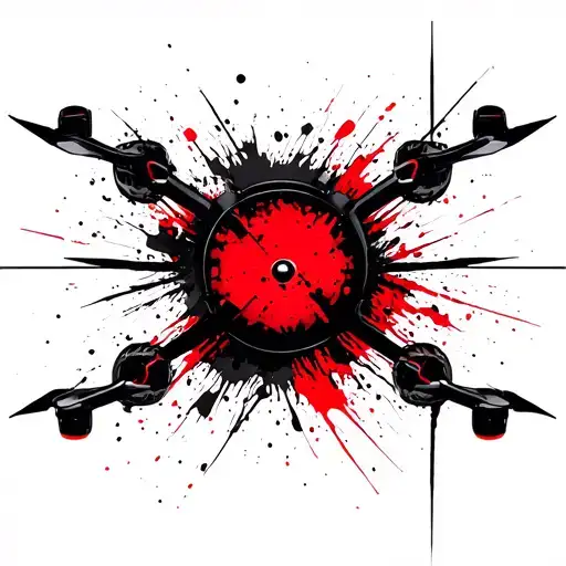 fpv drone tattoo design idea