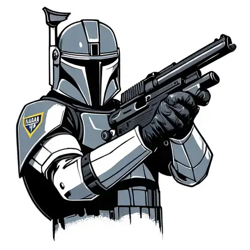police mandalorian tattoo design idea