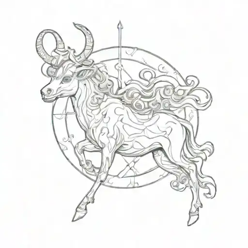 Sagittarius, Aries and taurus zodiac sign tattoo design idea