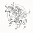 Sagittarius, Aries and taurus zodiac sign tattoo design idea