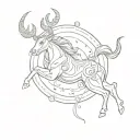 Sagittarius, Aries and taurus zodiac sign tattoo design idea