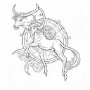 Sagittarius, Aries and taurus zodiac sign tattoo design idea