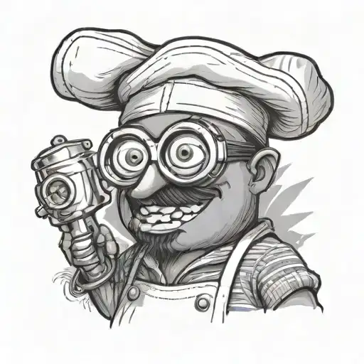 minion chef tattoo design idea