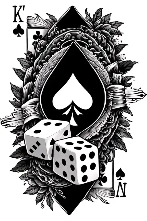 playing cards and dice forearm sleeve tattoo tattoo design idea
