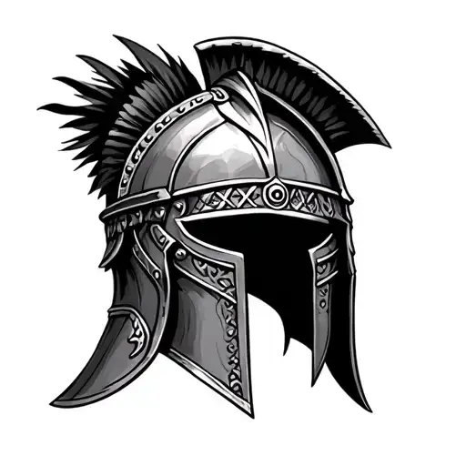 gladiator helmet tattoo design idea