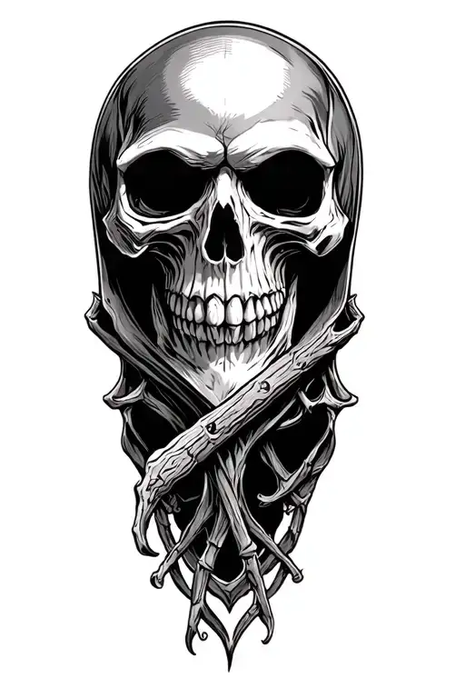 skull reaper death seal tattoo design idea