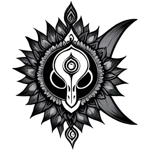 Shank Chakra Padam Gada tattoo design idea