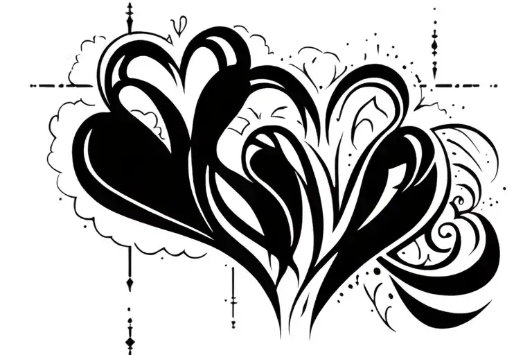 3 hearts connected tattoo design idea