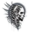 cyberpunk sandevistan spine tattoo tattoo design idea