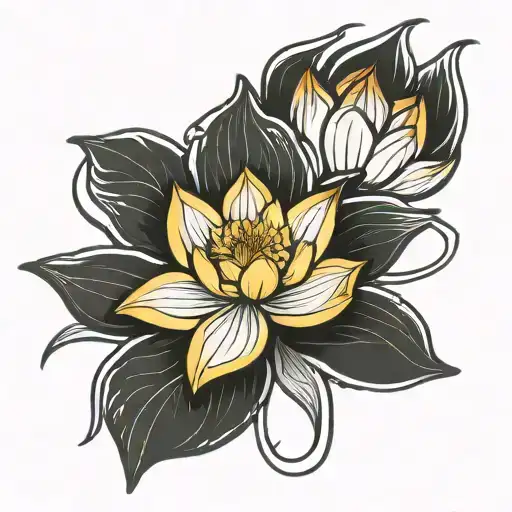 lotus flower with cat paw print tattoo design idea