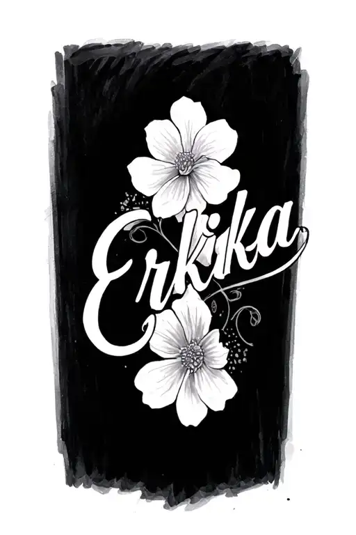 Erika spelled in cursive on forearm tattoo tattoo design idea