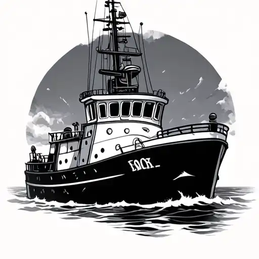 Tugboat tattoo design idea