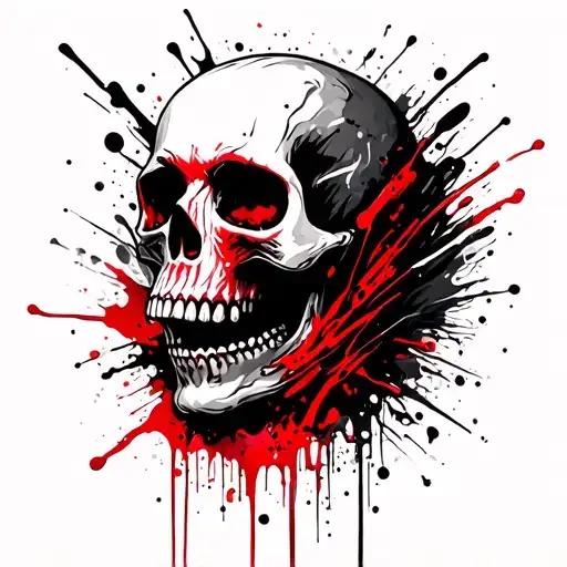 Creepy skull inside tattoo design idea