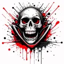 Creepy skull inside tattoo design idea