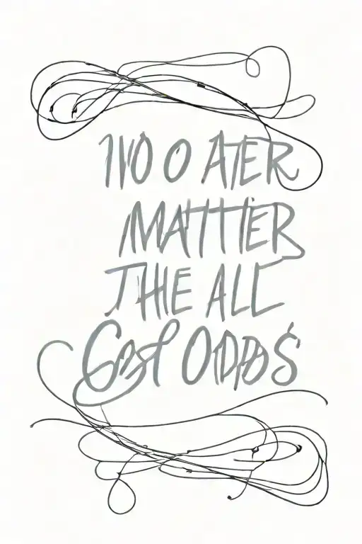   text " no matter the cost, against all odds" tattoo design idea
