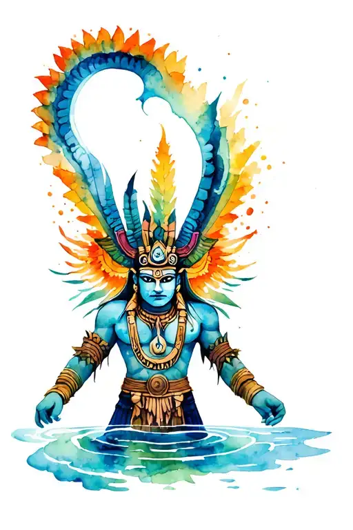 Tlaloc god of water tattoo design idea