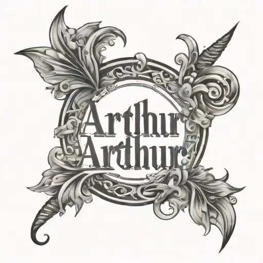 Arthur name written , 13 mars 2024 tattoo design idea