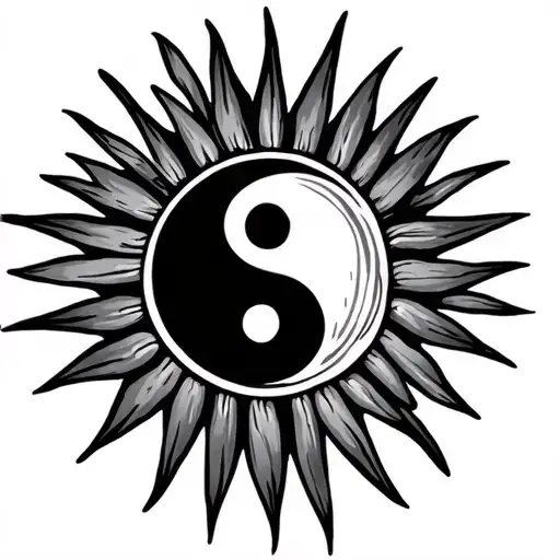 Yin Symbol, Filipino Sun, Hawaiian Islands tattoo design idea