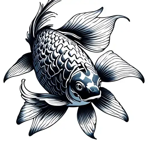 koi fish swimming gracefully tattoo design idea
