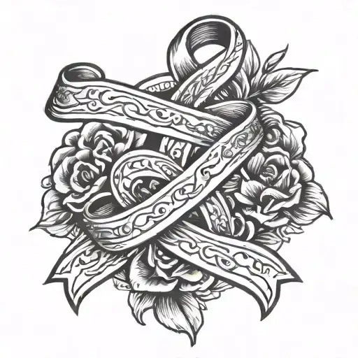 uterine cancer ribbon tattoo design idea