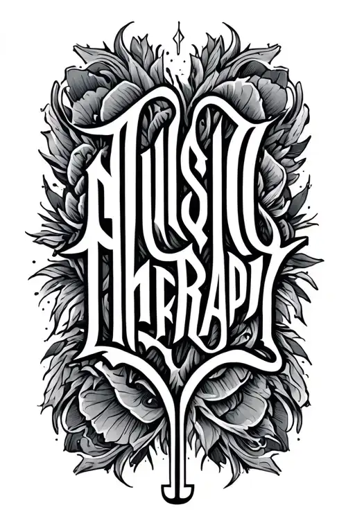 "Music Therapy" ambigram tattoo tattoo design idea