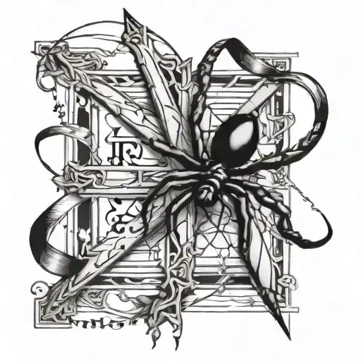 Cross with spider and verse psalms 3:3 roman numerals tattoo design idea