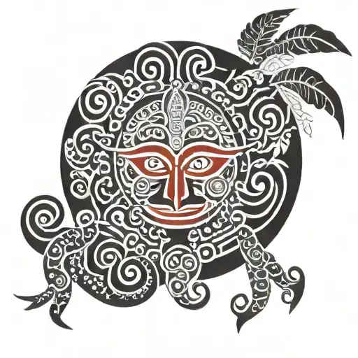 New Zealand koru and Kerala theyyam  Showing a life of man in different cultures  tattoo design idea