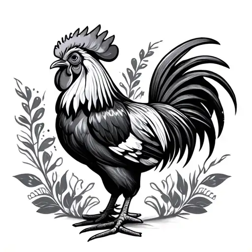 Mexican Rooster tattoo design idea