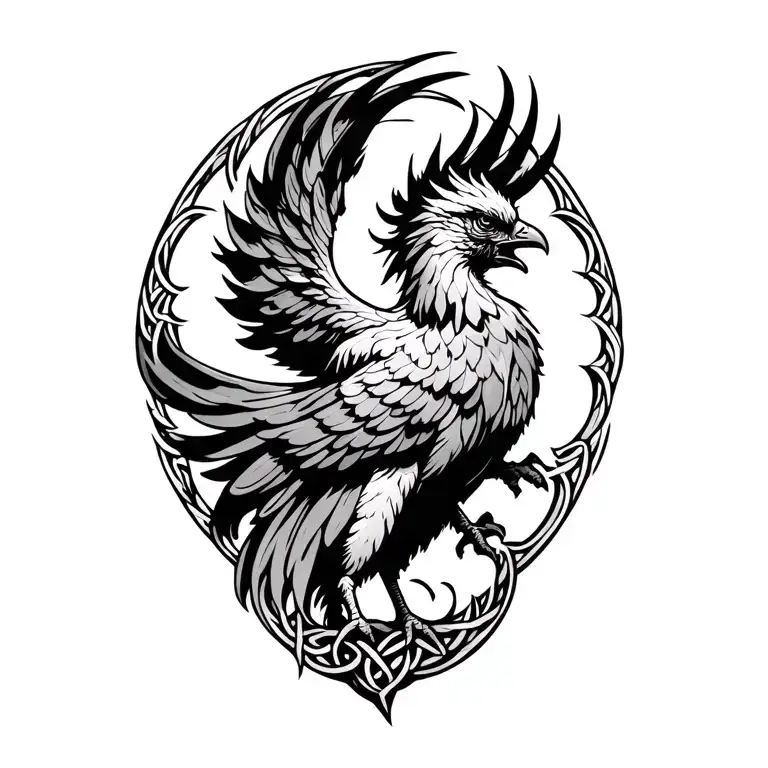 Celtic Phoenix tattoo design idea